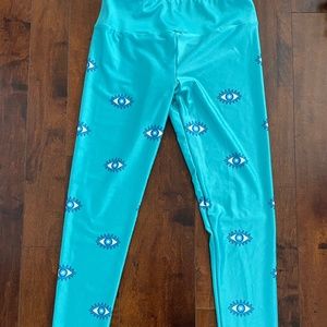 Evil Eye Goldsheep Leggings in Teal